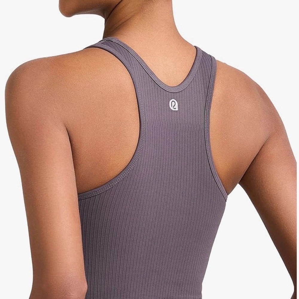 NWOT Running Girl Racerback High Neck Purple Sports Bra Size Small